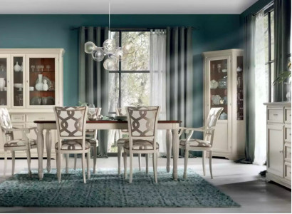 Dining room dining table 6x chairs set sideboard group 10-piece complete